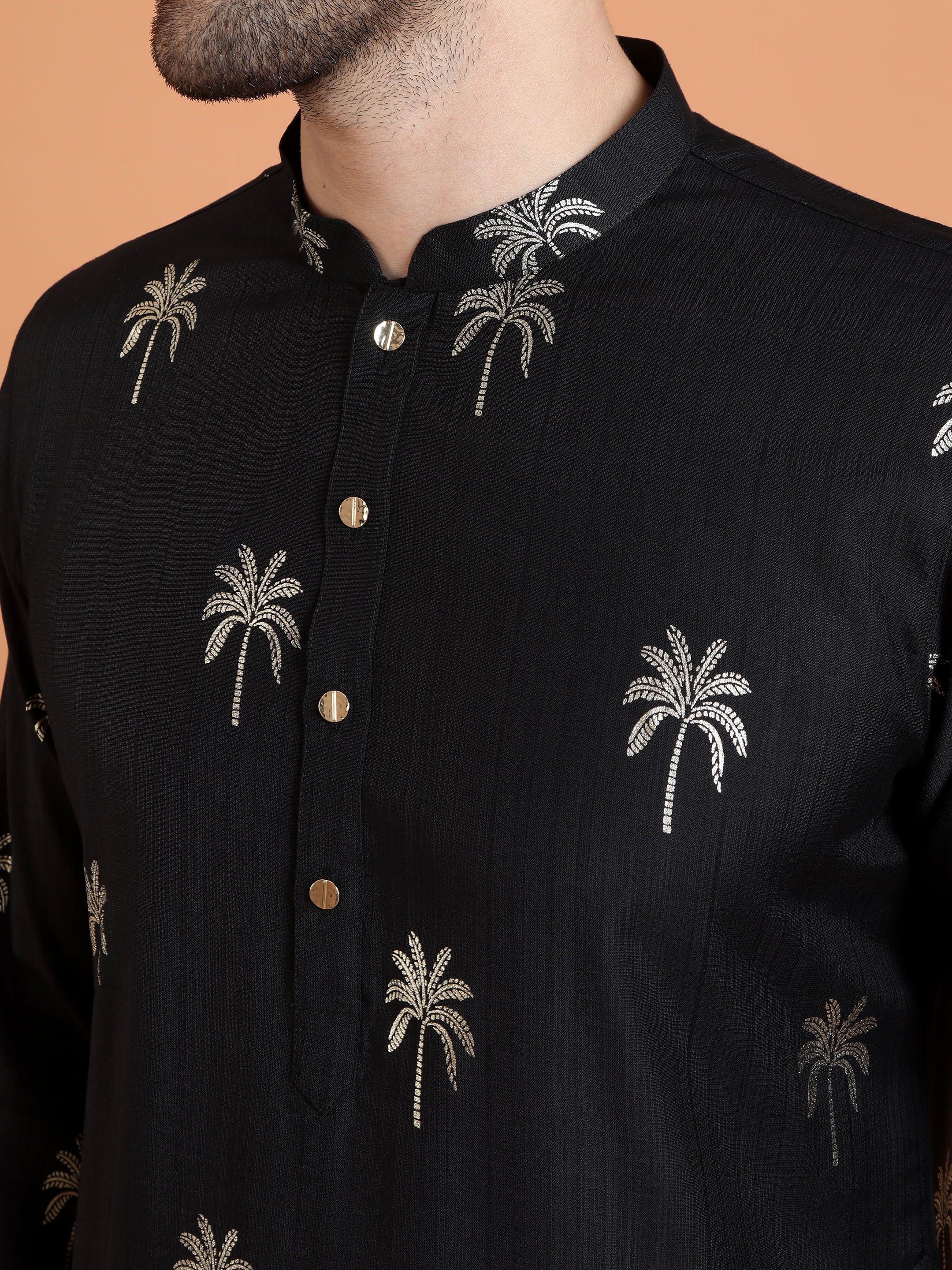 Black Embroidered Kurta Trouser Set- Festive Ethnic Wear - Image 5