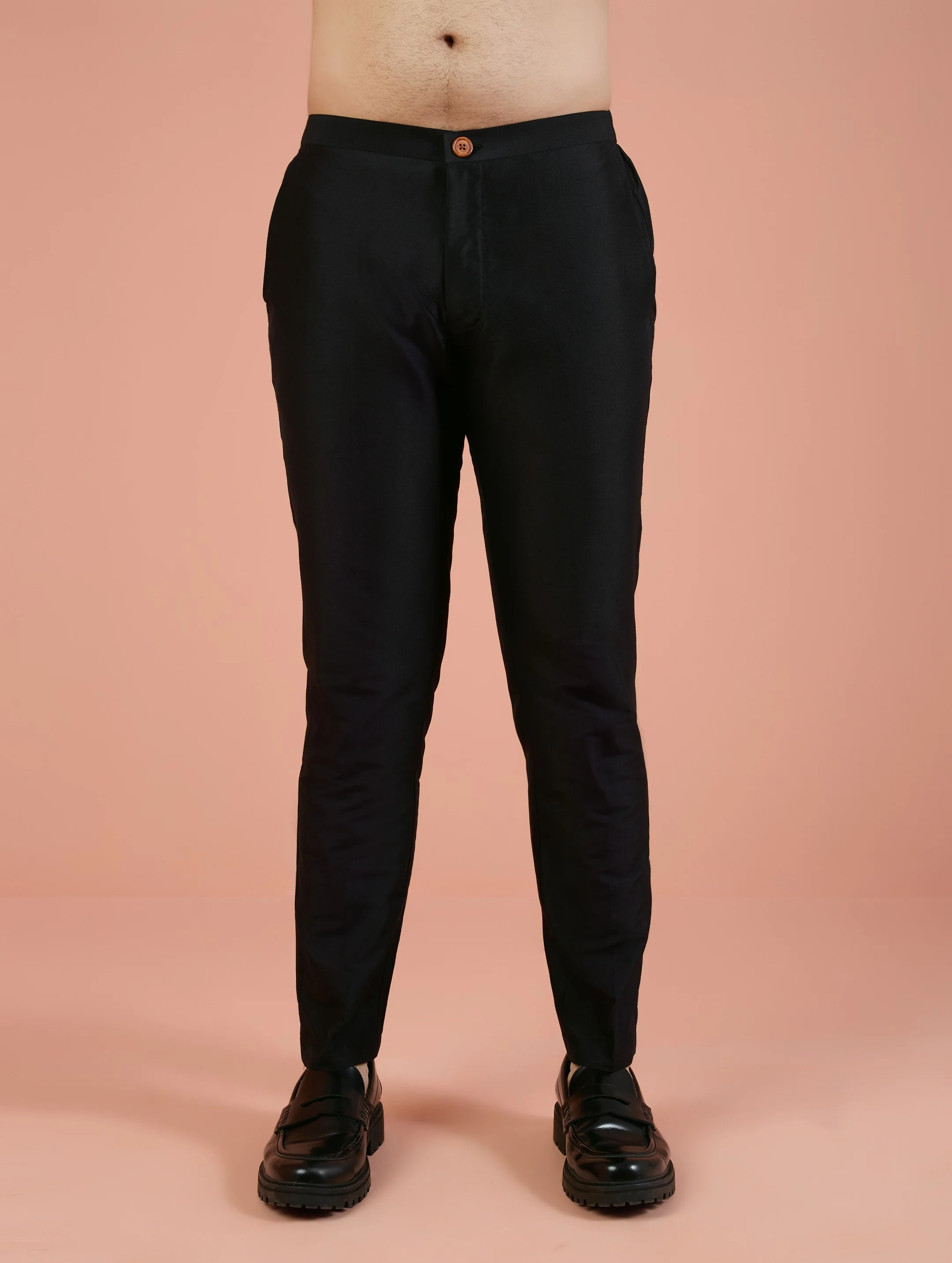 Black Mirror Work Kurta Trouser Set - Image 6