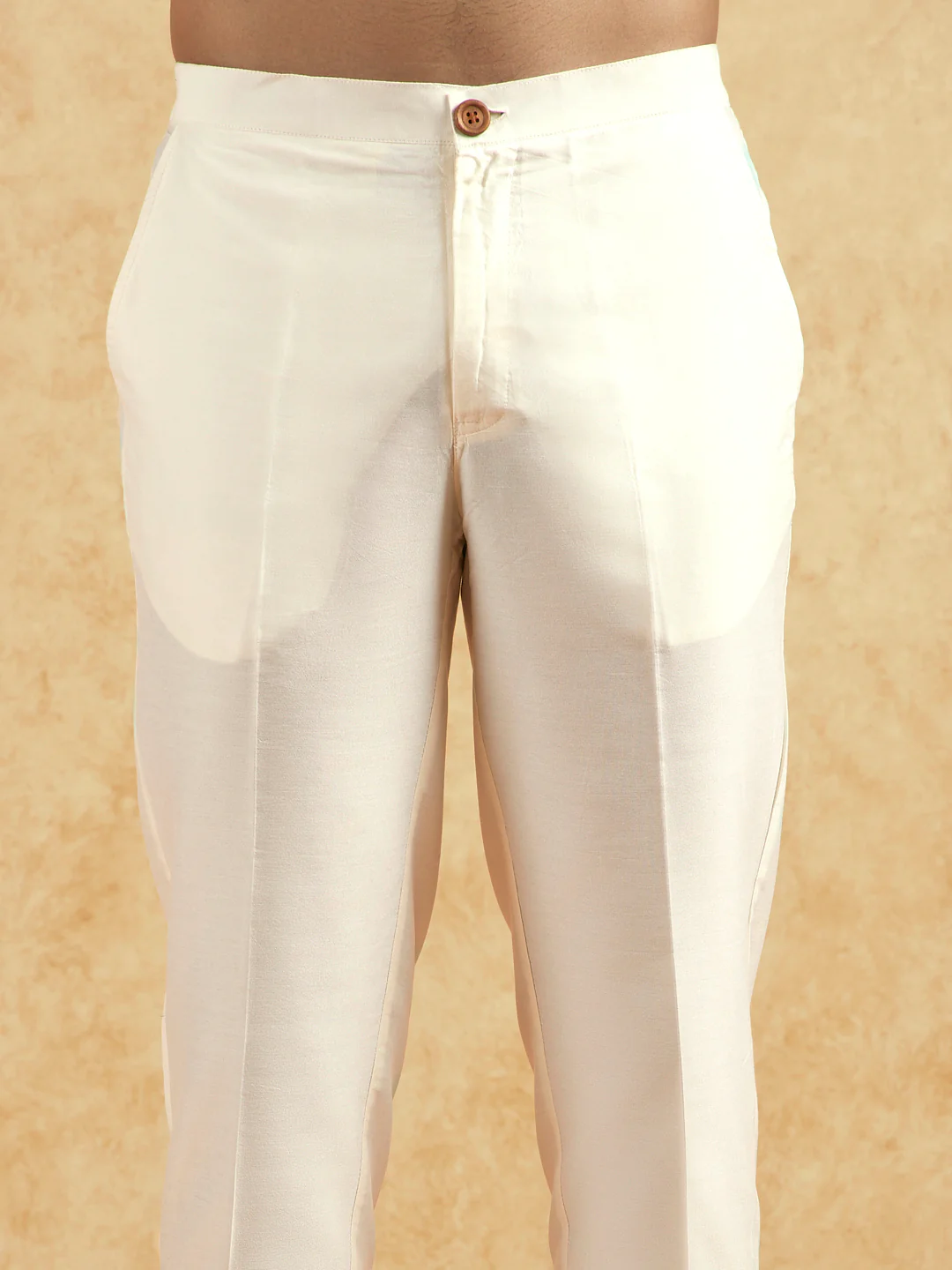 Green Cotton Blend Textured Kurta Trouser Set - Image 6