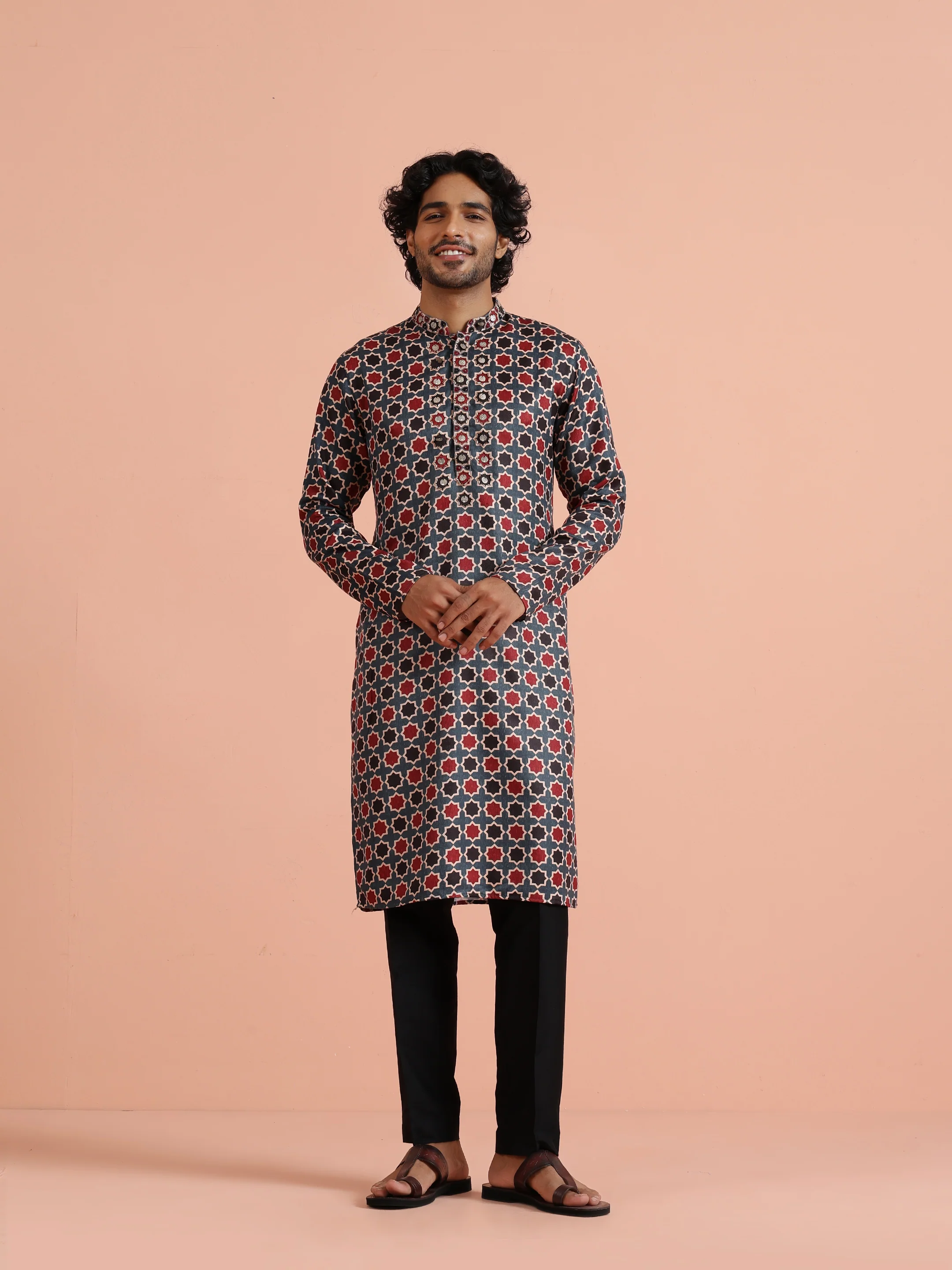 Grey Pashmina Printed Kurta - Image 6