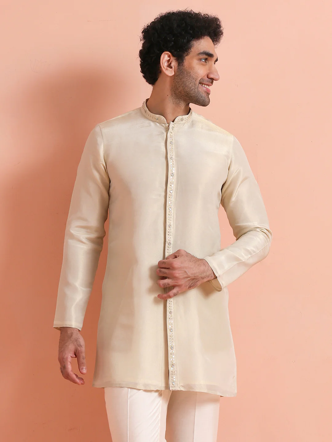 Ivory Kurta with Subtle Embroidery