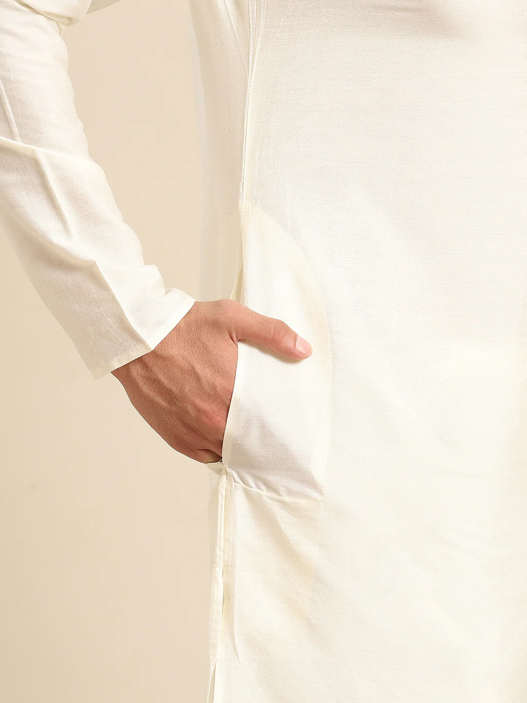 Men Green Kurta Jacket Set - Image 3