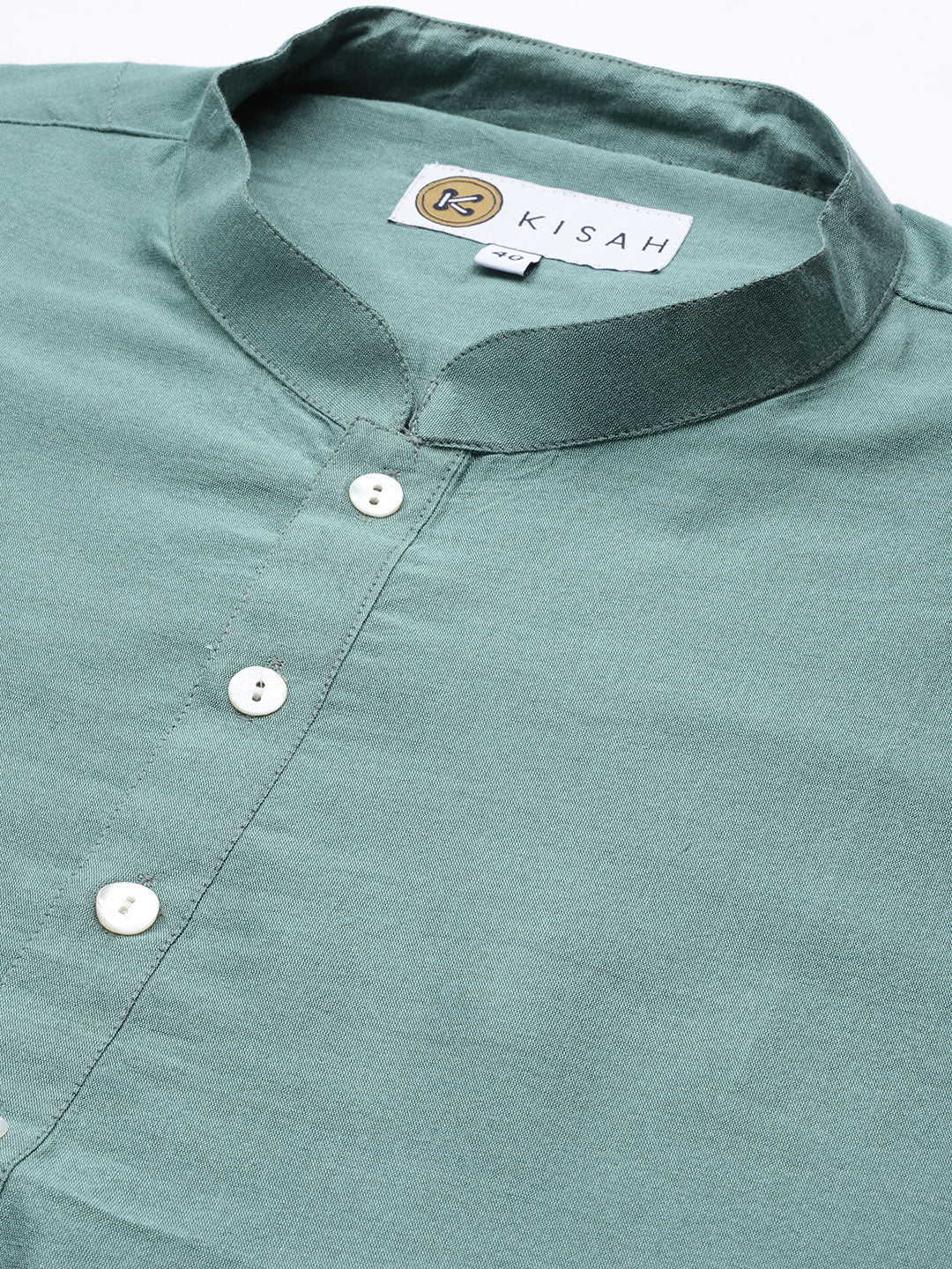 Kisah Men's Green Kurta Trousers Set - Image 5