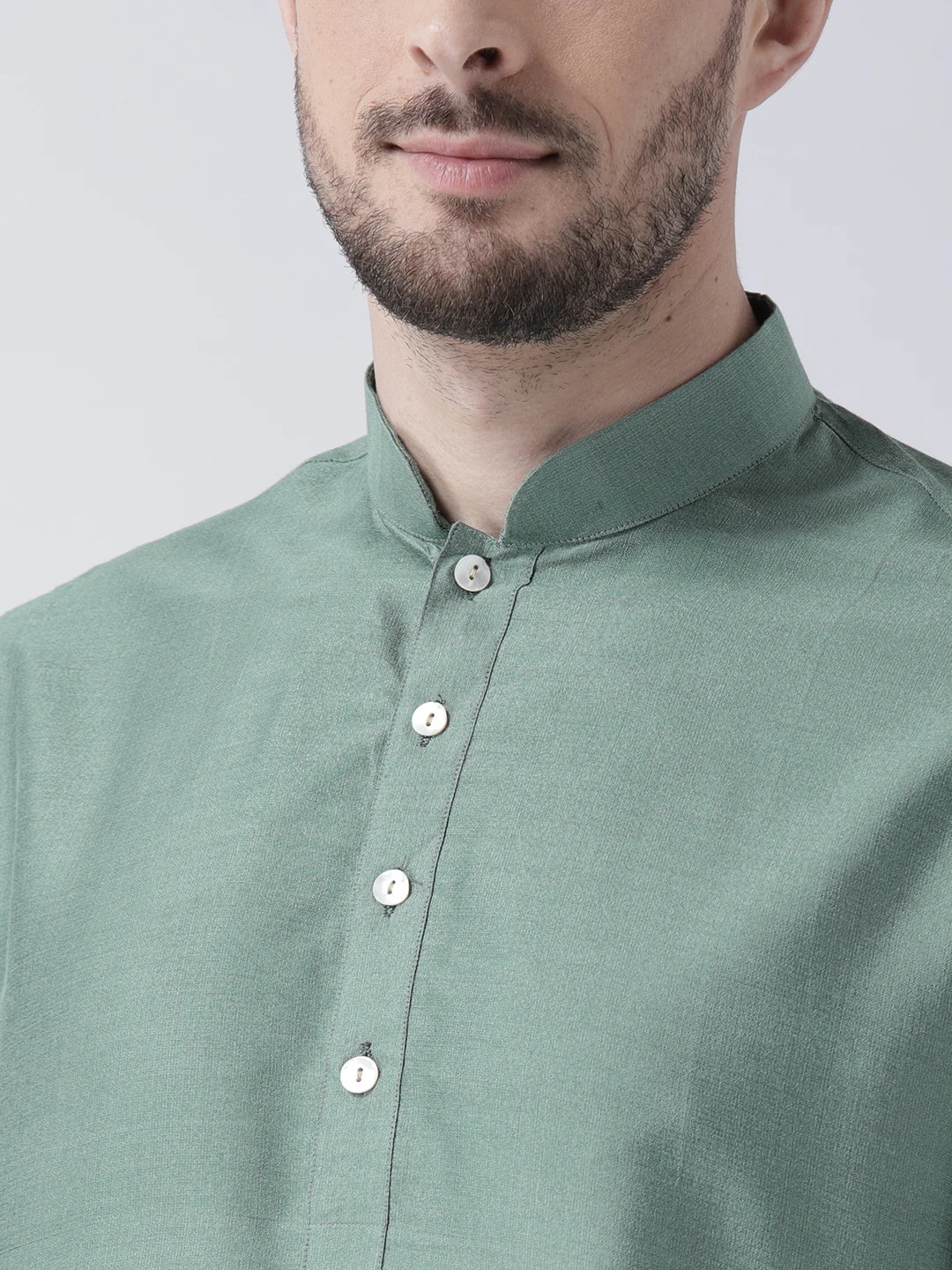 Men's Olive Green Kurta - Image 4