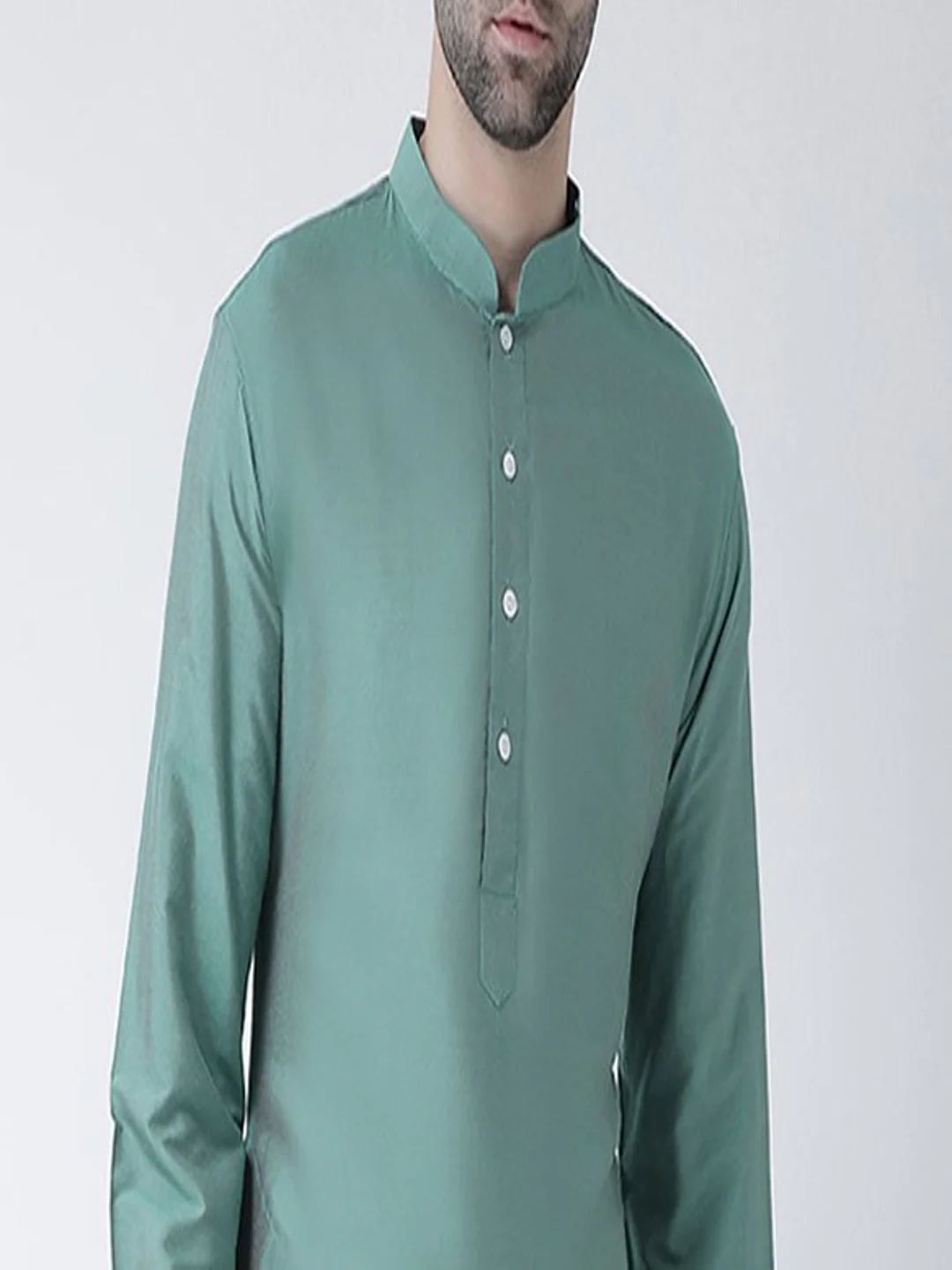 Kisah Men's Green Kurta Trousers Set - Image 4