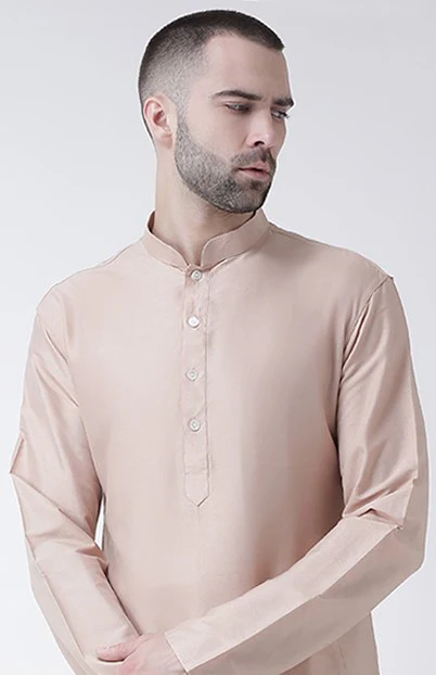 Men's Nude Kurta Trousers Set - Image 4