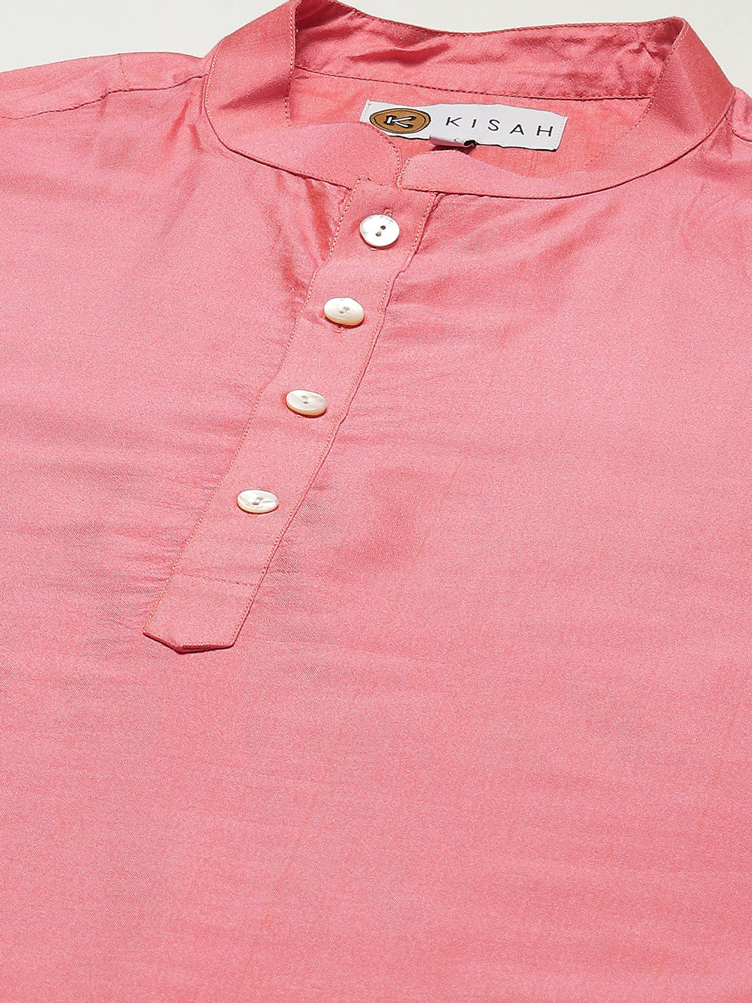 Pink Art Silk Solid Long Kurta. - Image 5