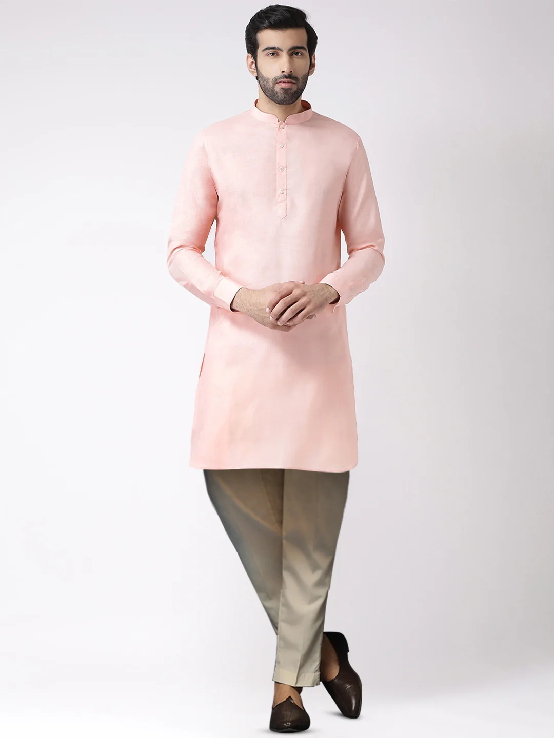 Kisah Men's Pink Kurta Trousers Set