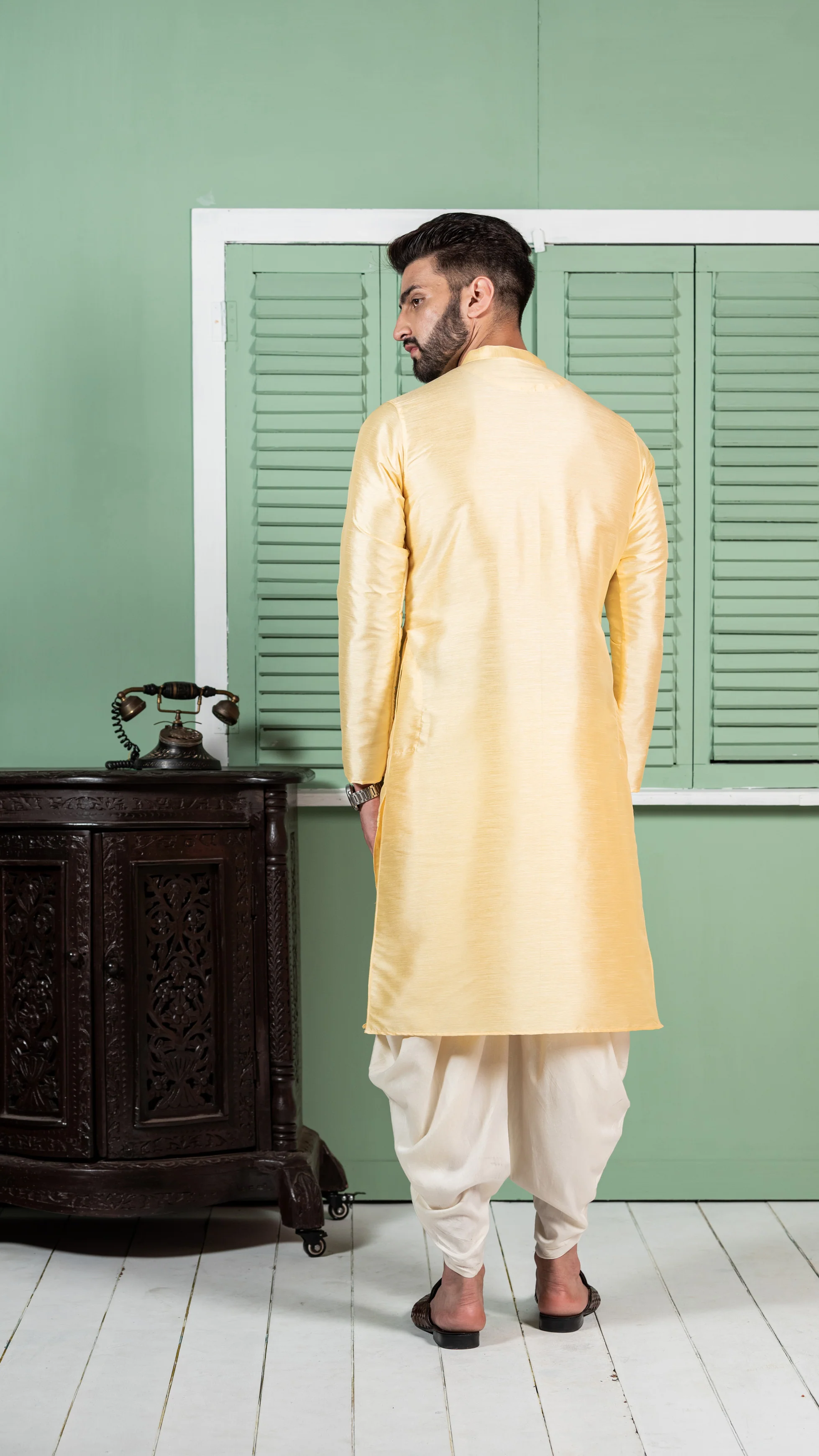 Kisah Men Yellow Kurta Set - Image 4