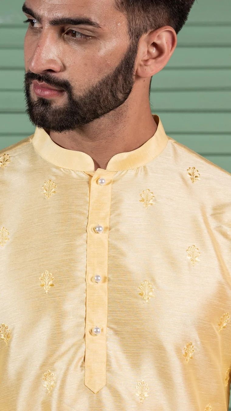 Kisah Men Yellow Kurta Set - Image 5