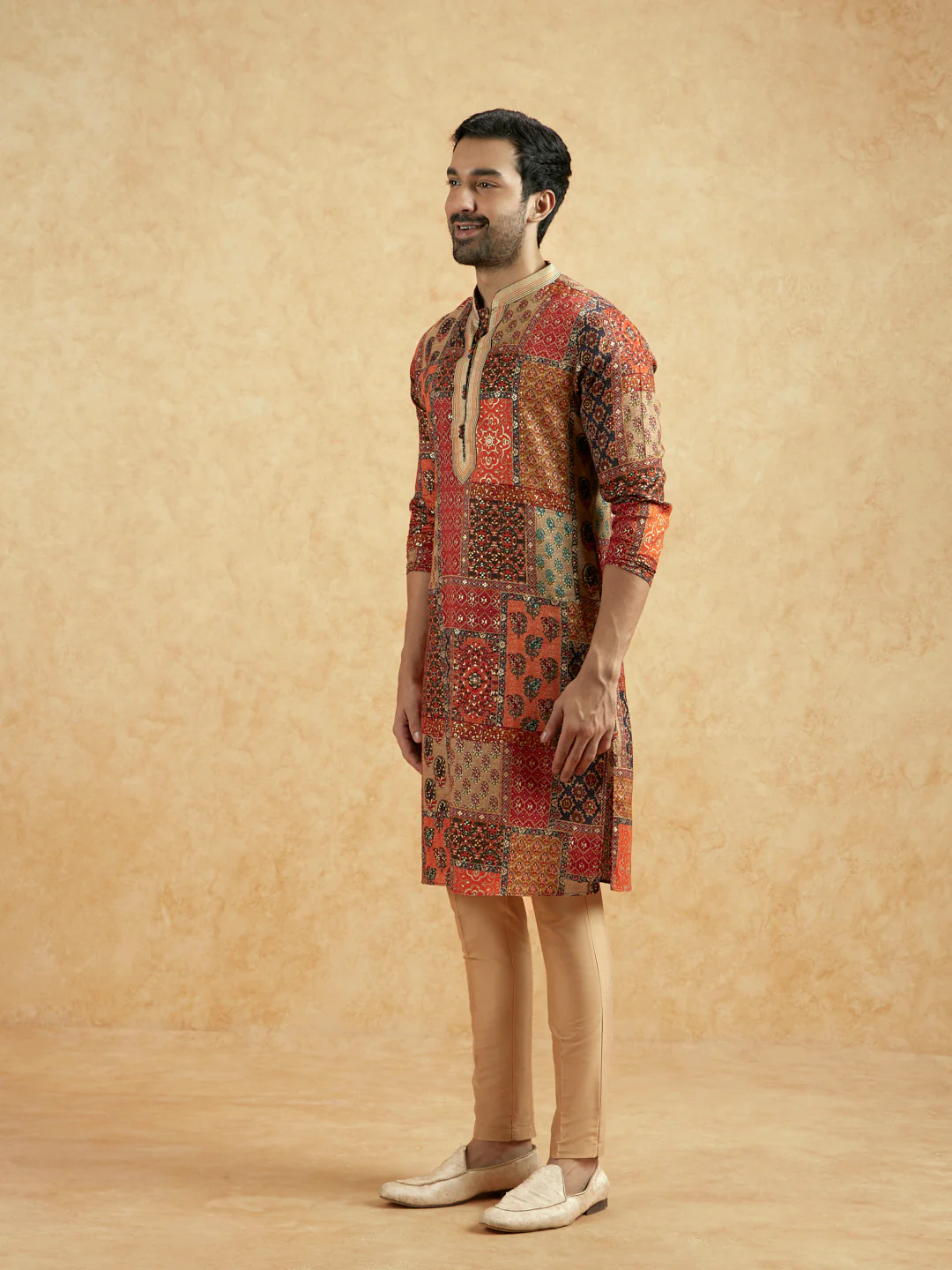 Multicolour Art Silk Printed Long Kurta - Image 4