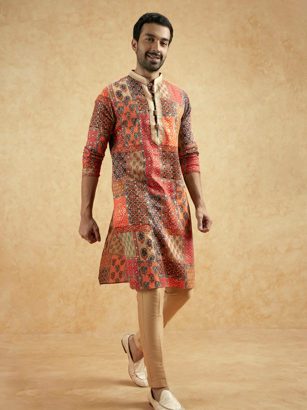 Multicolour Art Silk Printed Long Kurta - Image 6