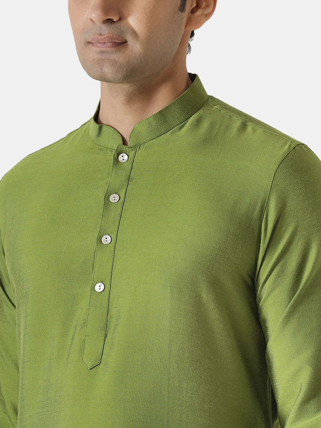 Green Plain Kurta-Festive Wear - Image 5