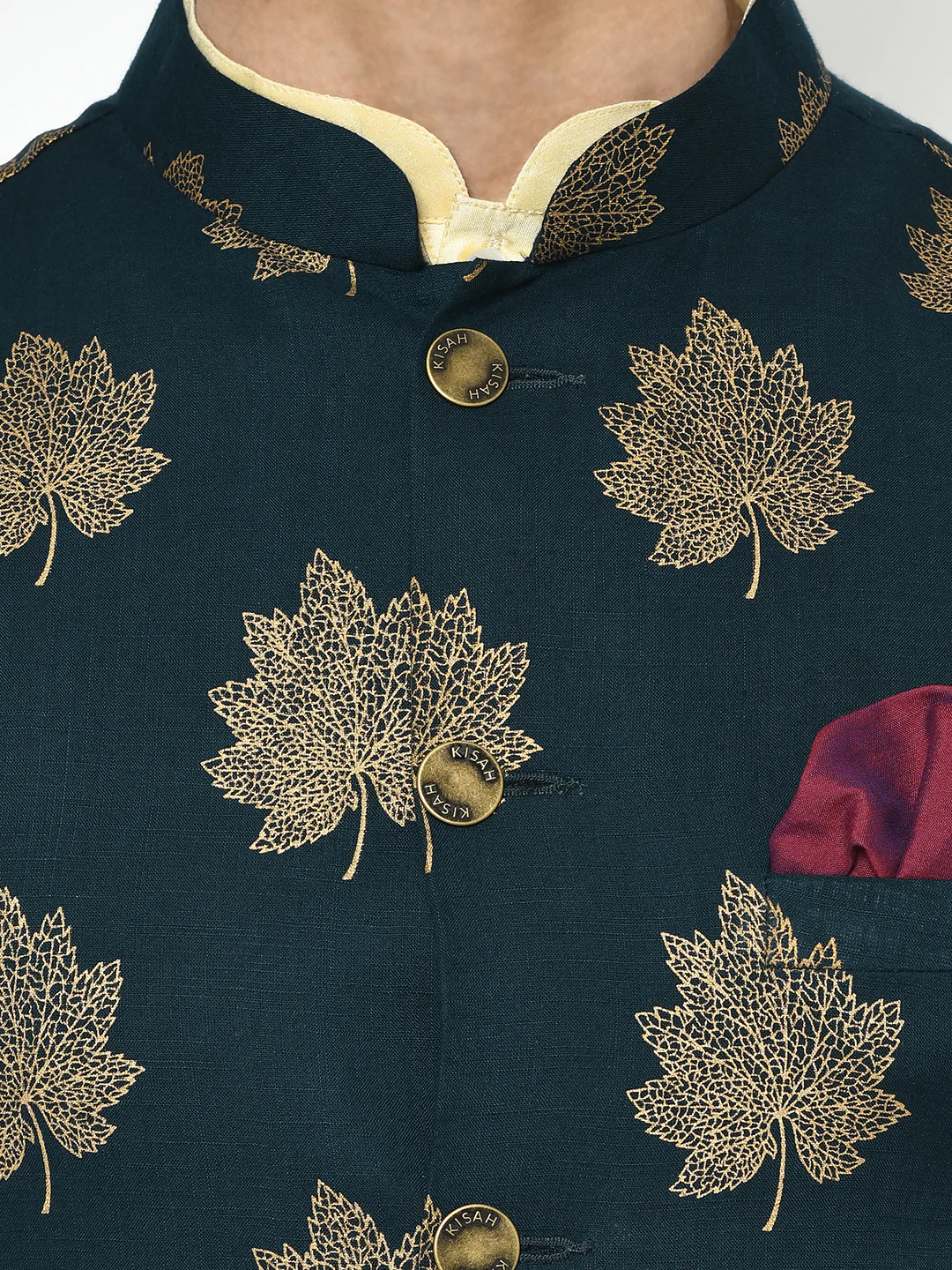 Men's Navy Blue Nehru Jacket - Image 5