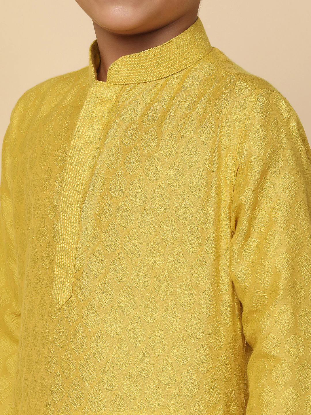 Boy's Yellow Kurta Dhoti Set - Image 5