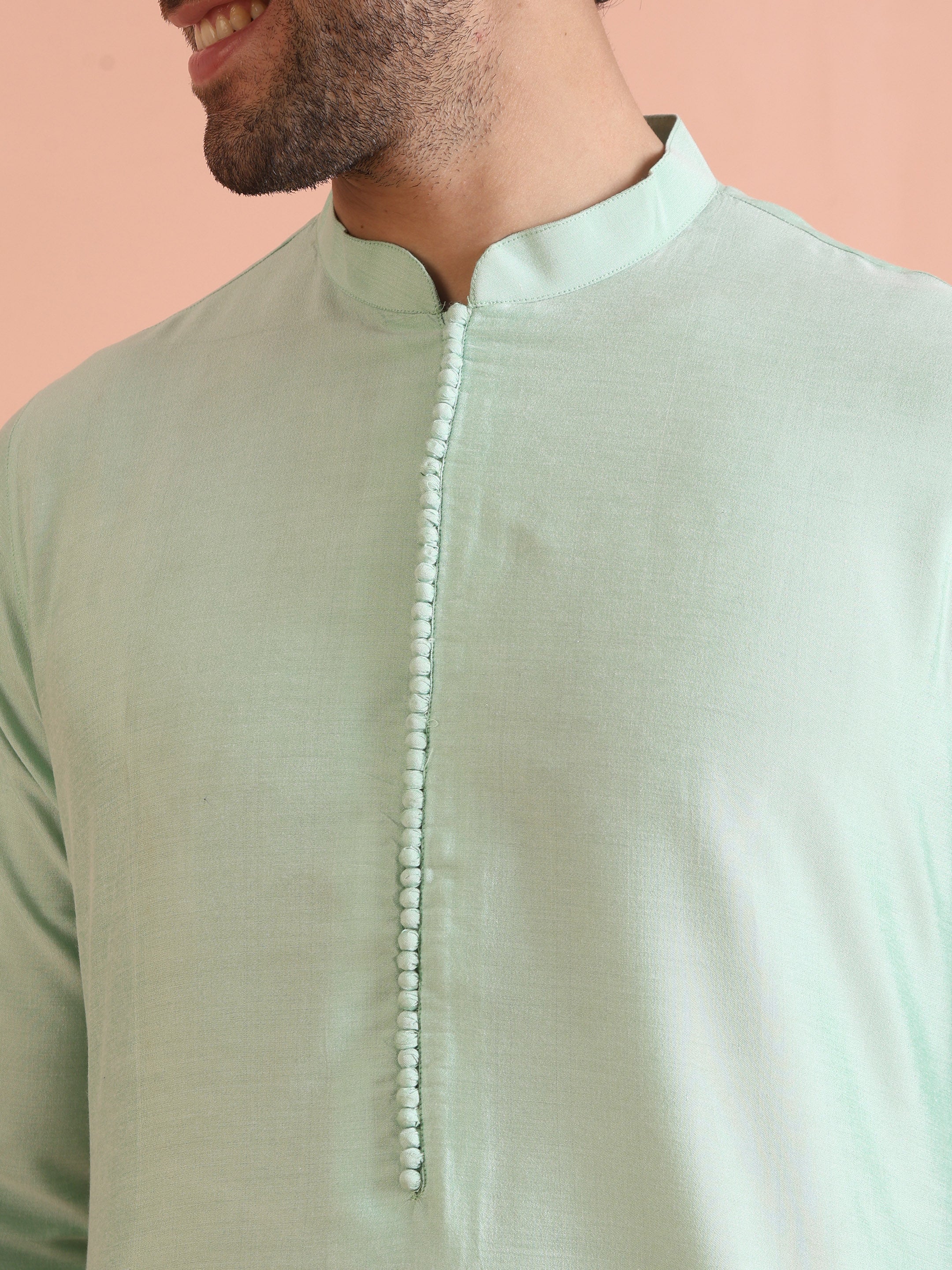 Men Aqua Green Kurta - Image 22
