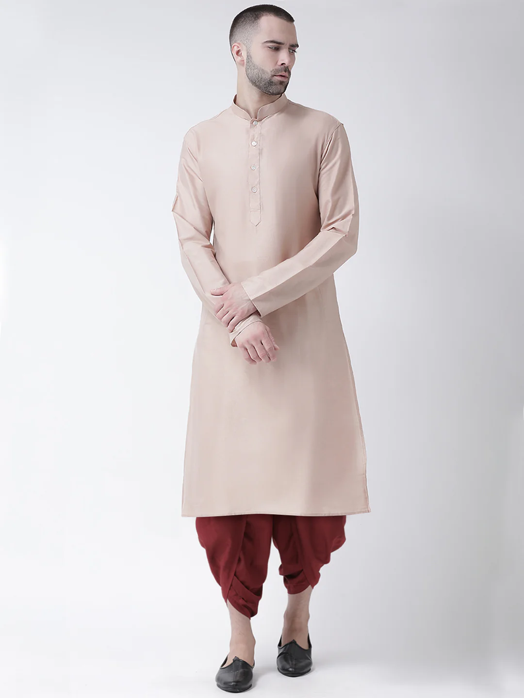 Kisah Men Beige Kurta Dhoti Set