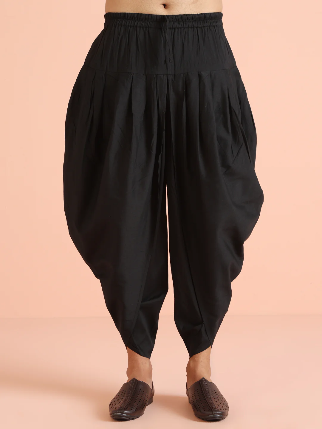 Men Black Kurta Dhoti Set - Image 6