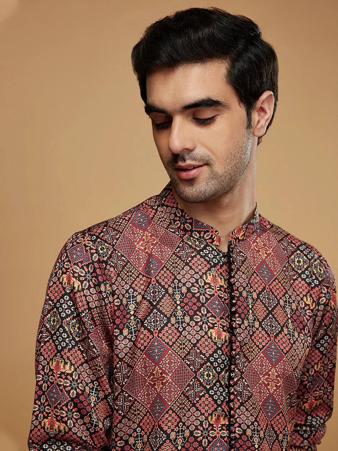 Multicolor Cotton Geometric Printed Kurta - Image 5