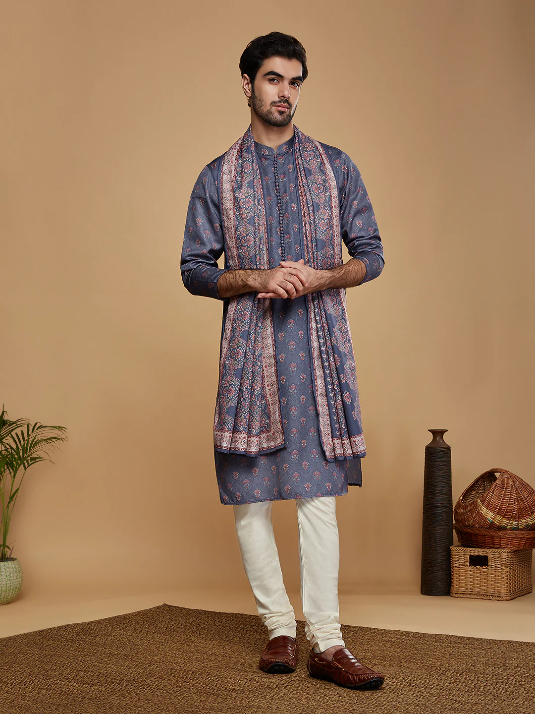 Multi-Coloured Paisley Printed Dupatta