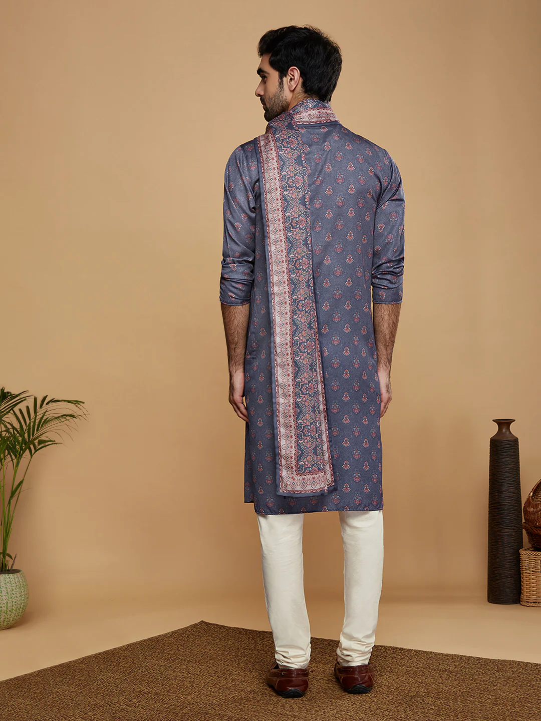 Multi-Coloured Paisley Printed Dupatta - Image 4