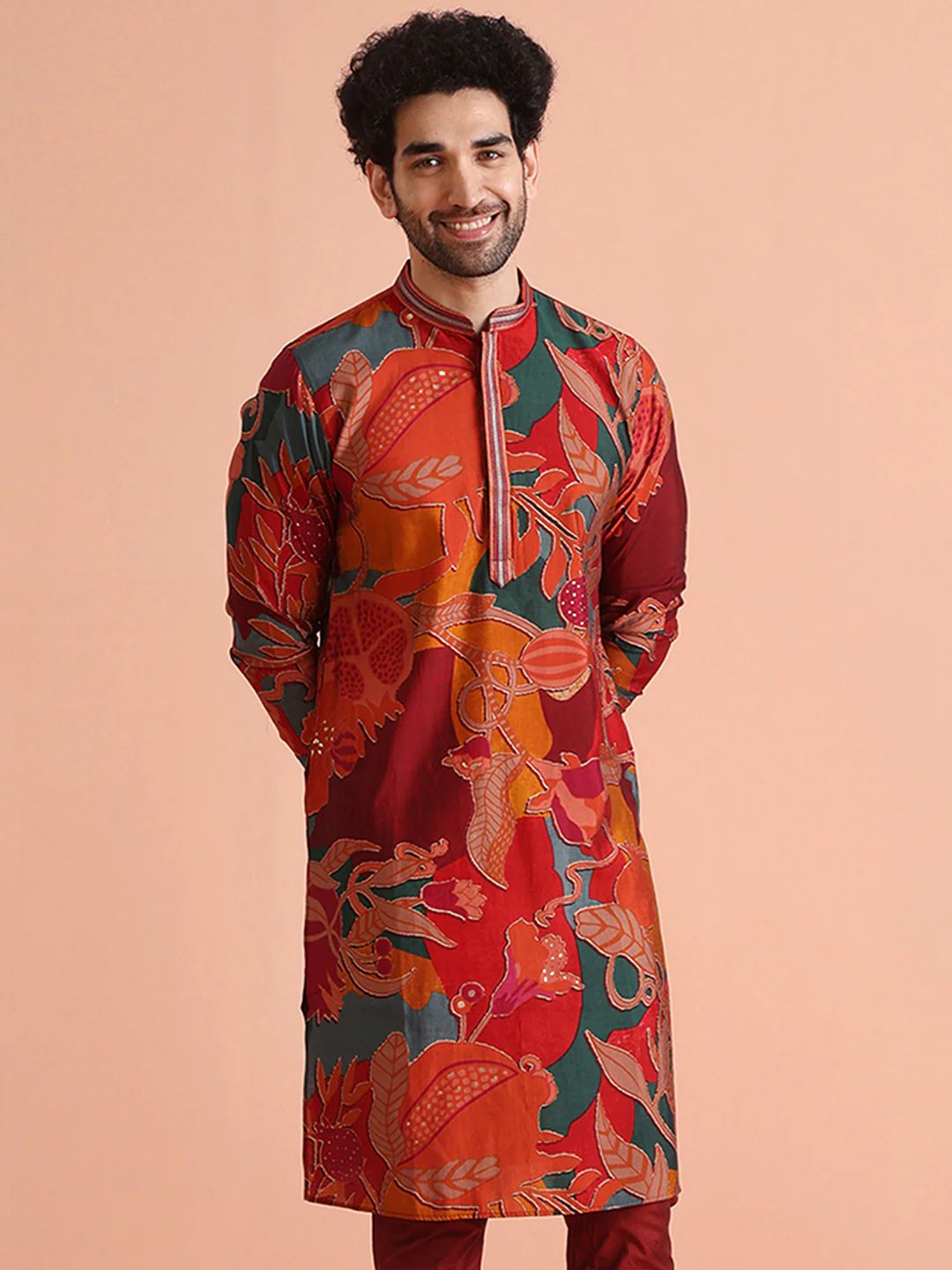 Multi Color Cotton Printed Long Kurta