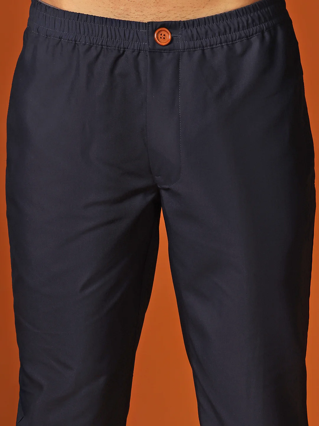 Men Navy Blue Kurta Indowestern Trouser Set - Image 8