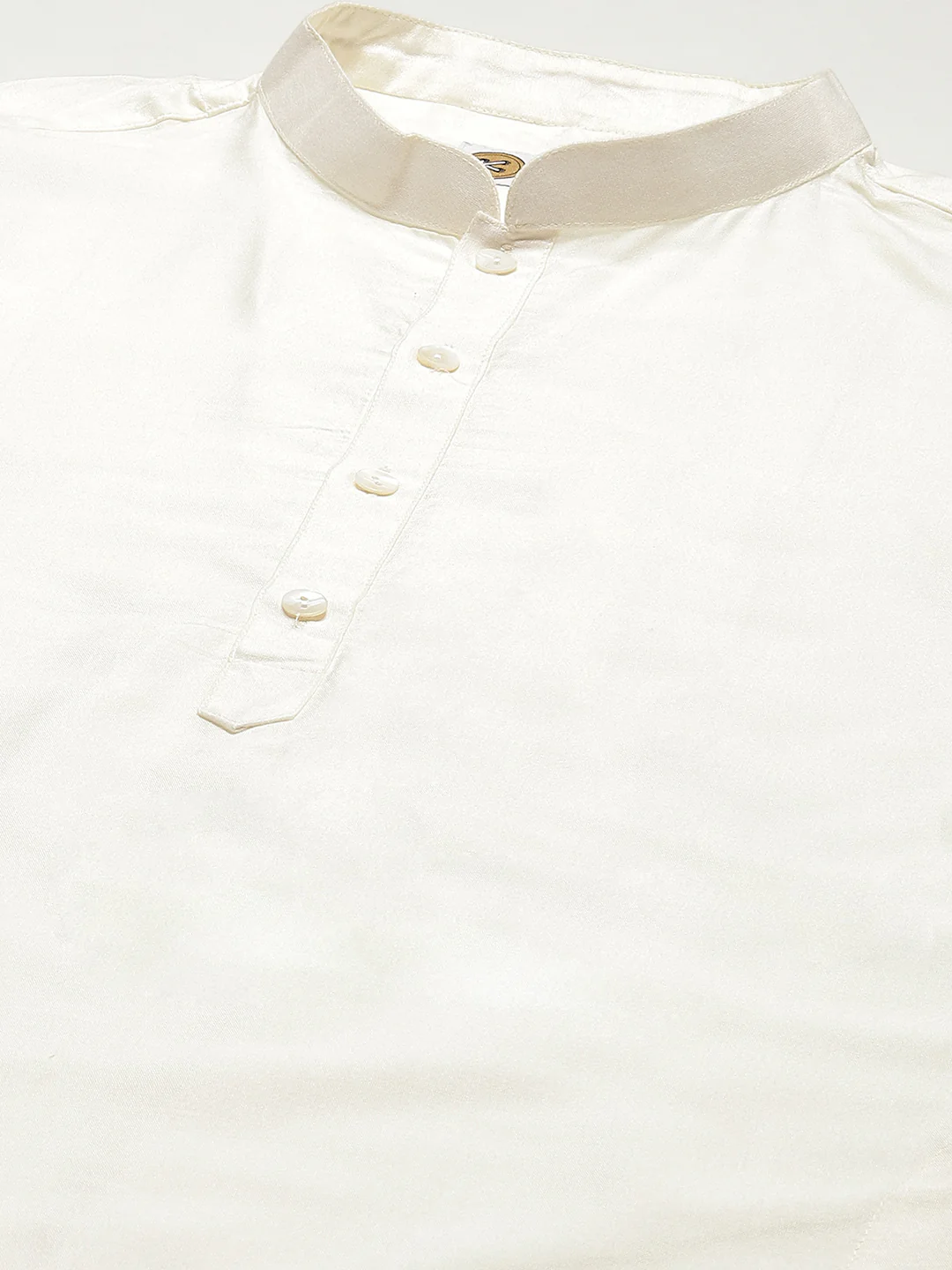 Men Off White Silk Blend Kurta Dhoti Set – Elegant Festive Wear - Image 5