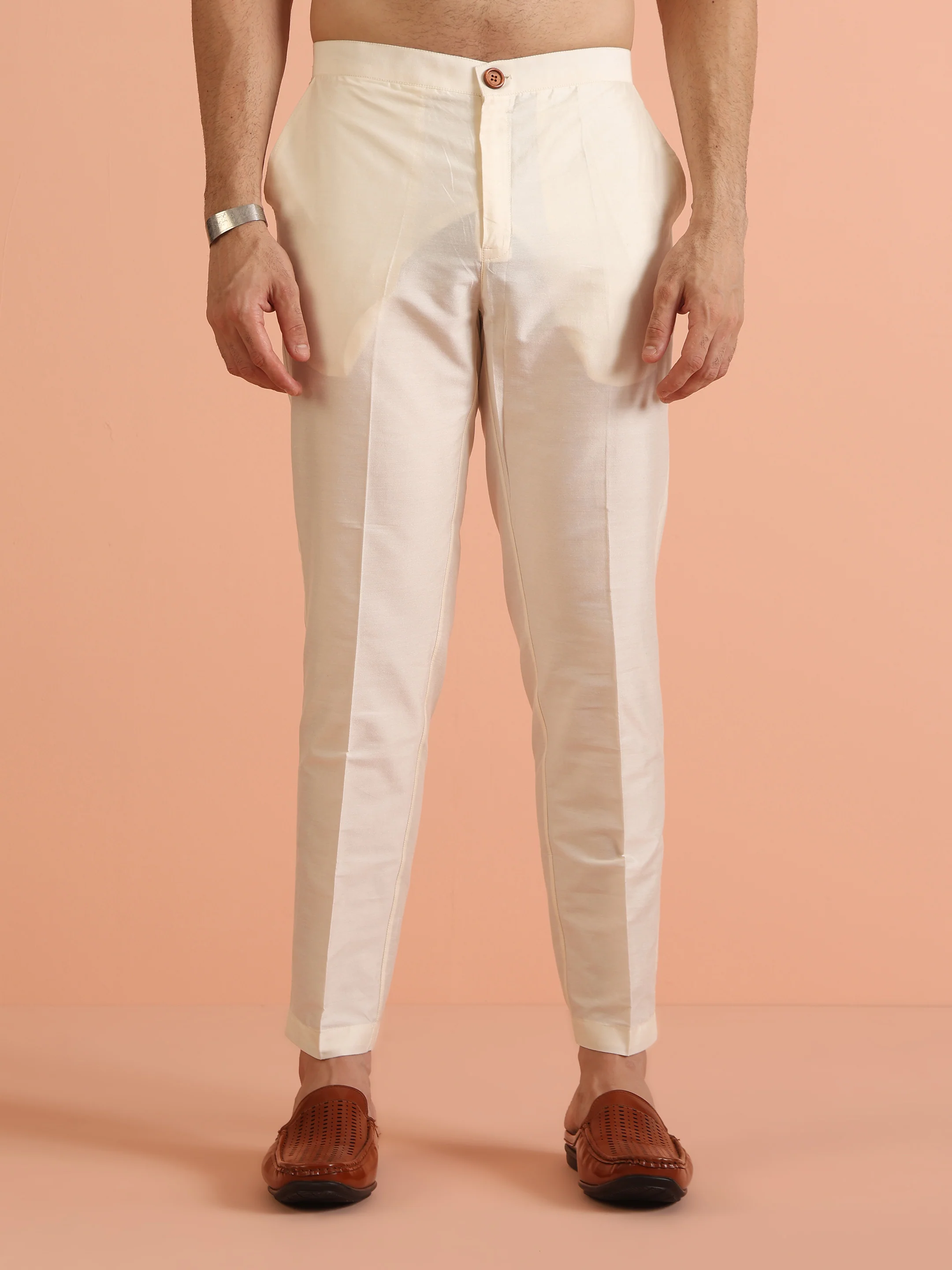 Pink Mirror Work Embroidered Nehru Jacket with Kurta Trouser - Image 6