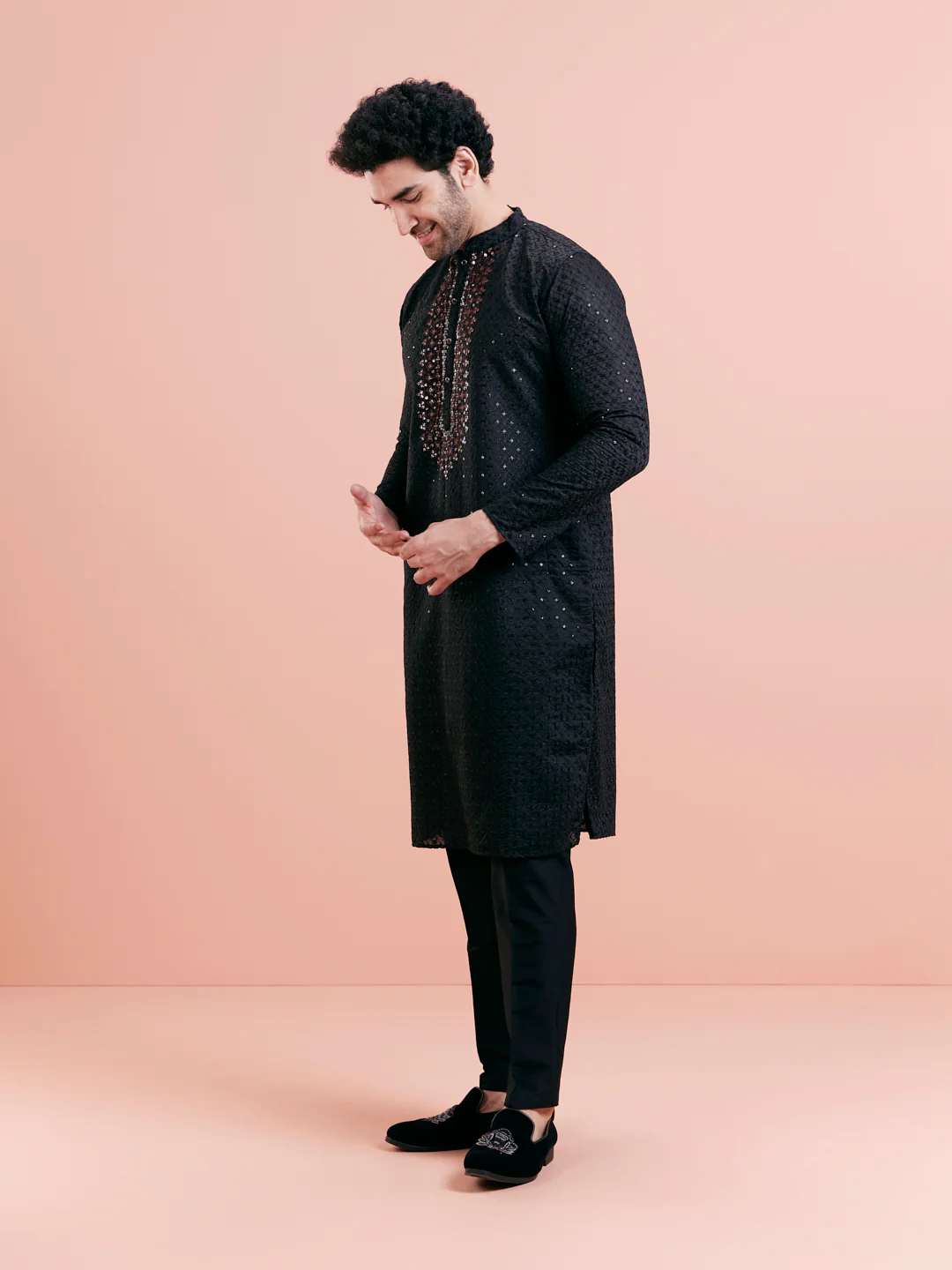 Black Mirror Work Kurta - Image 4