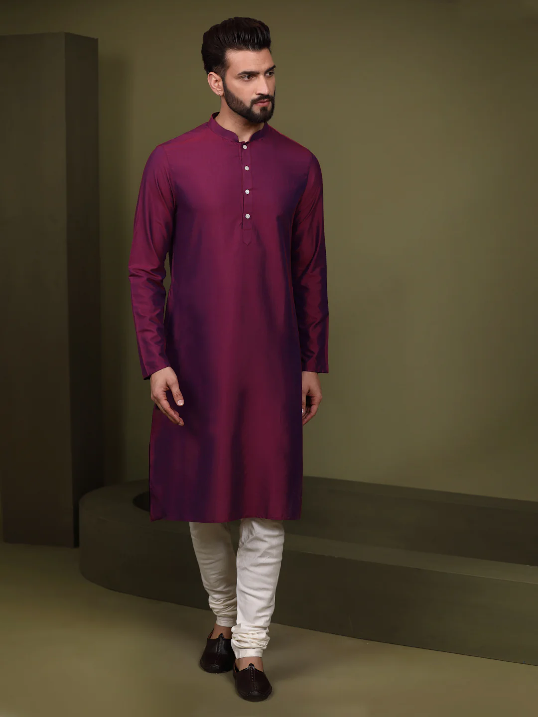 Ivory Silk Blend Indo-Western Sherwani Jacket with Floral Jacquard Design – Wedding & Reception Outfit - Image 2