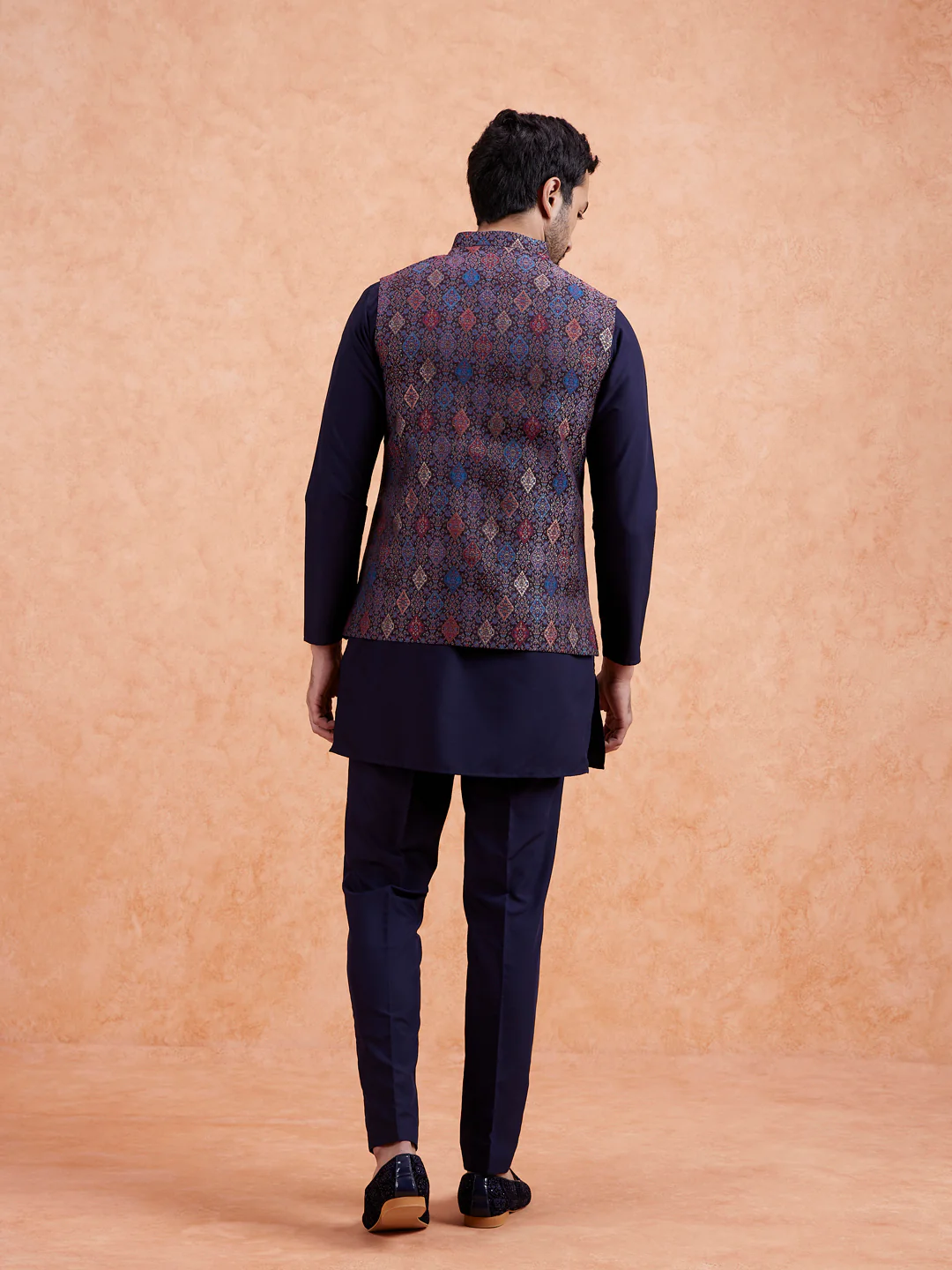 Multi-Coloured Jacquard Nehru Jacket - Image 5