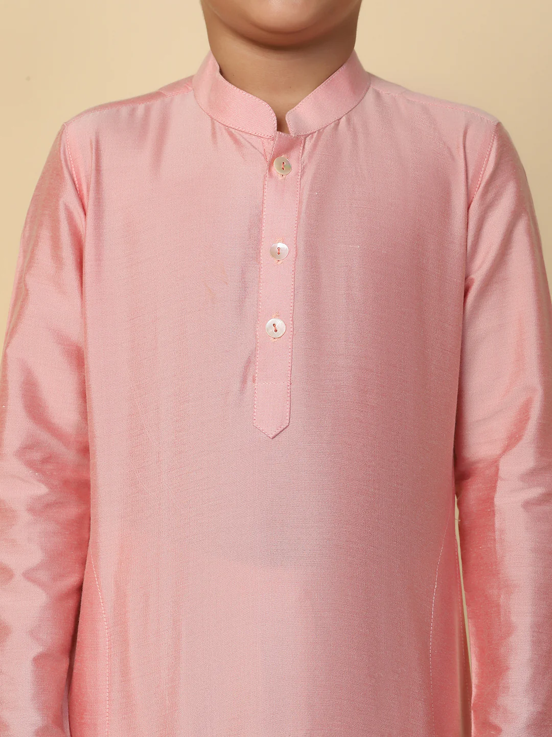 Boy's Light pink Kurta Pyjama Set - Image 5