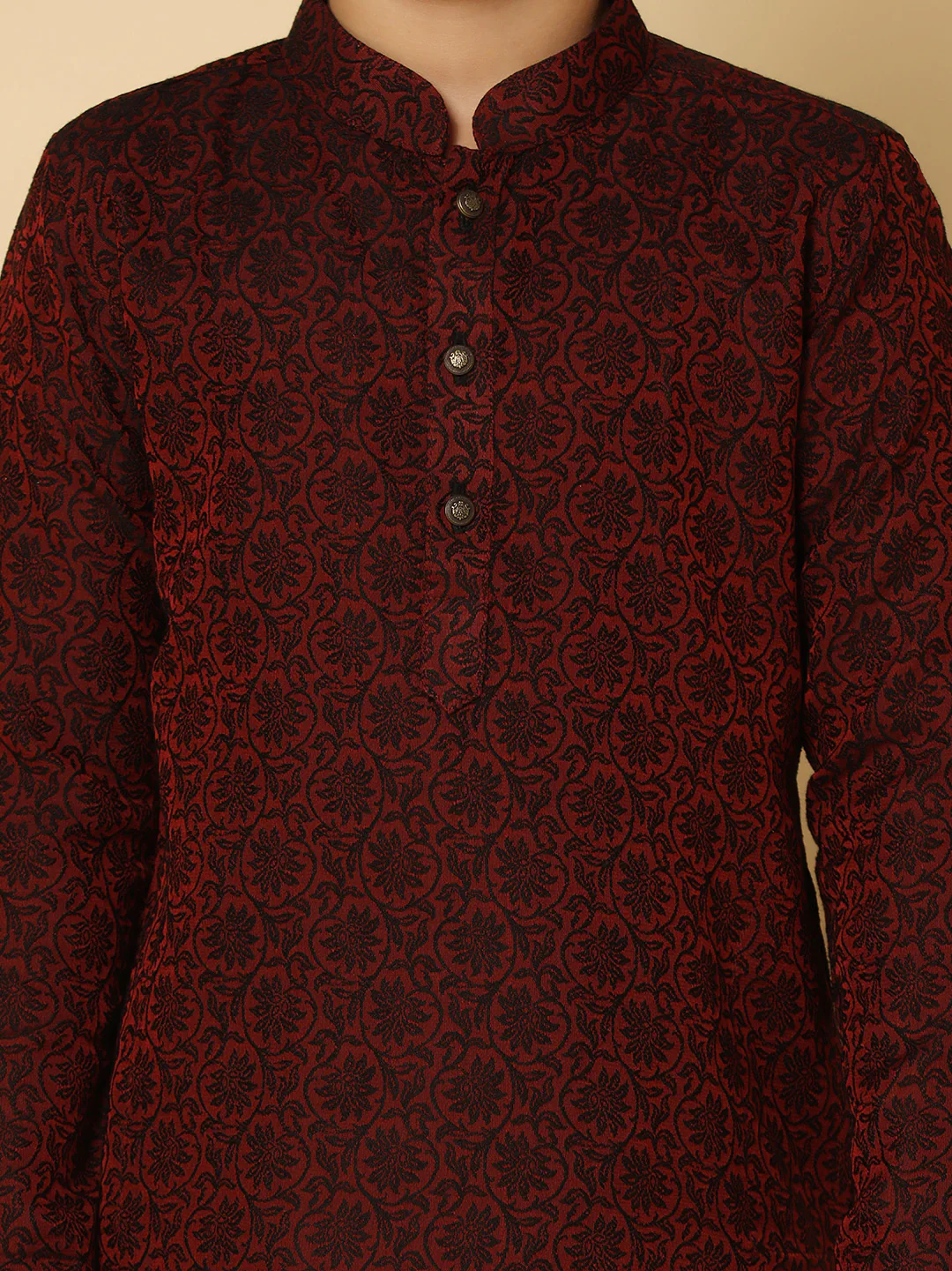 Boy's Maroon Kurta Patiyala Set - Image 5