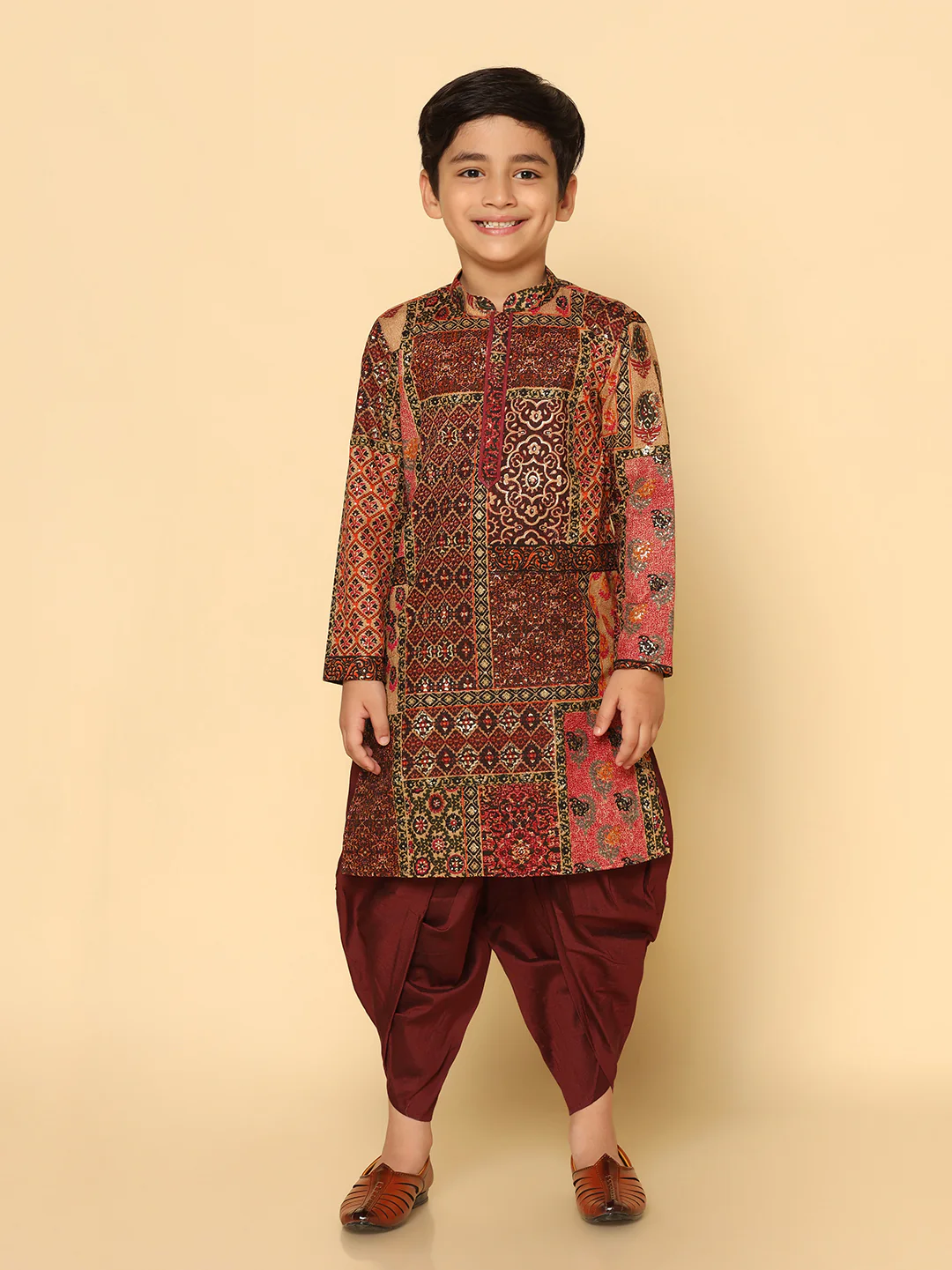 Boy's Multicolor Kurta Dhoti Set