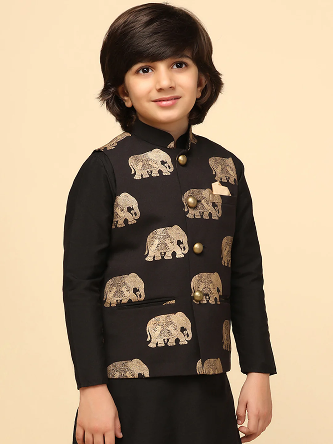 Boy's Black Foil Printed Jacket - Image 2