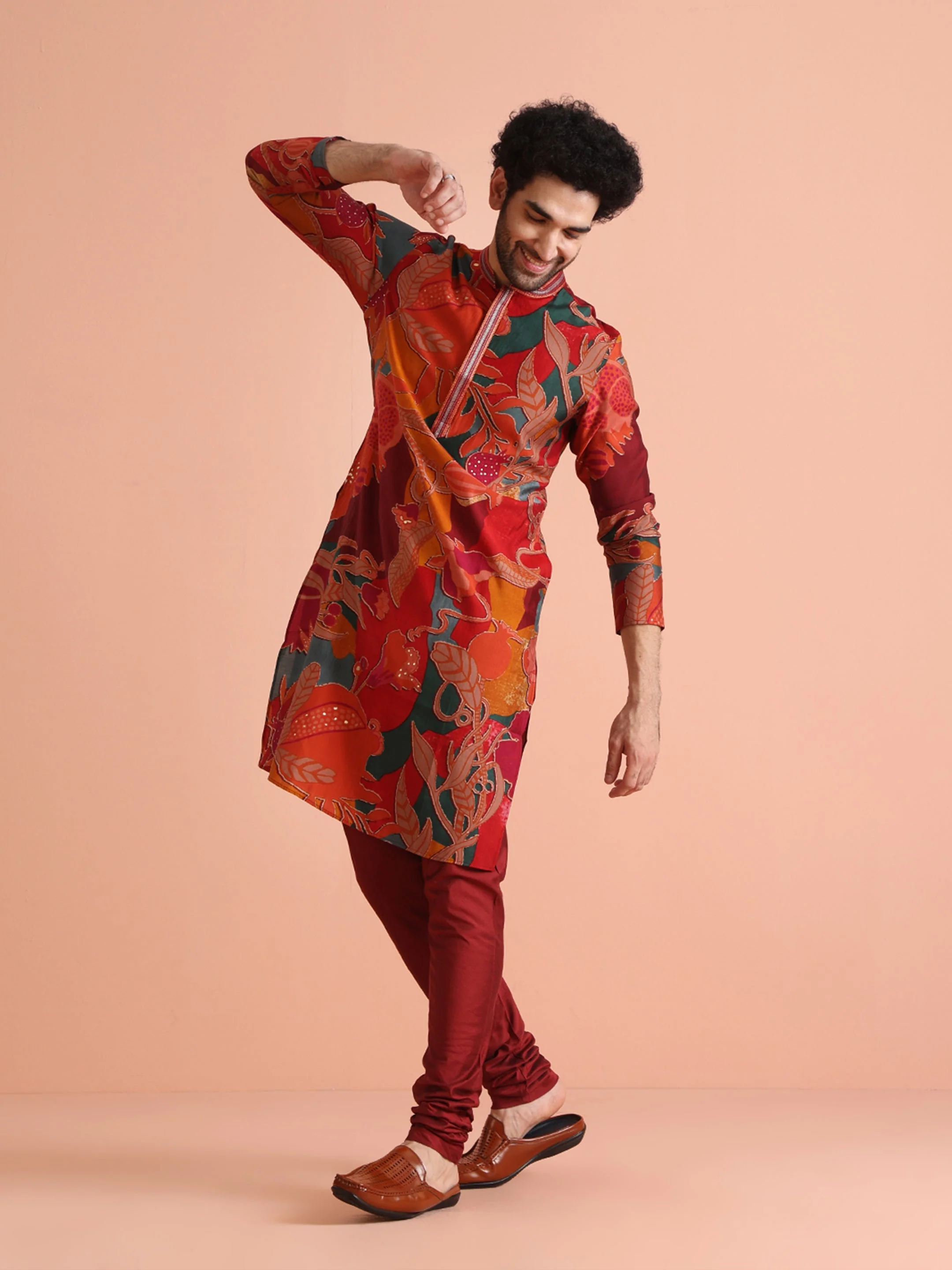 Multi Color Cotton Printed Long Kurta