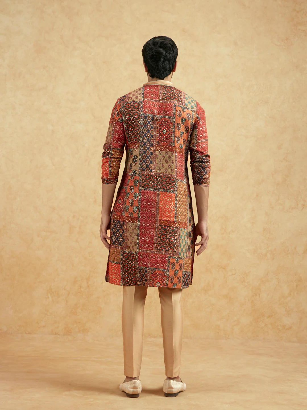 Multi Printed Patchwork Kurta Set - Image 4