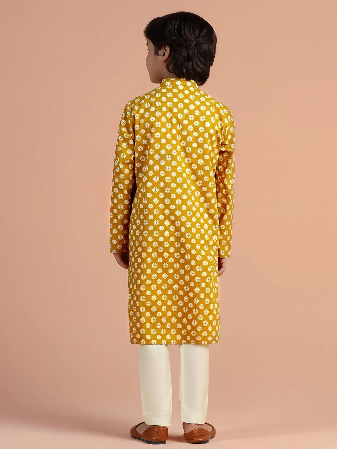 Mustard Gold Kids Kurta Set - Image 4