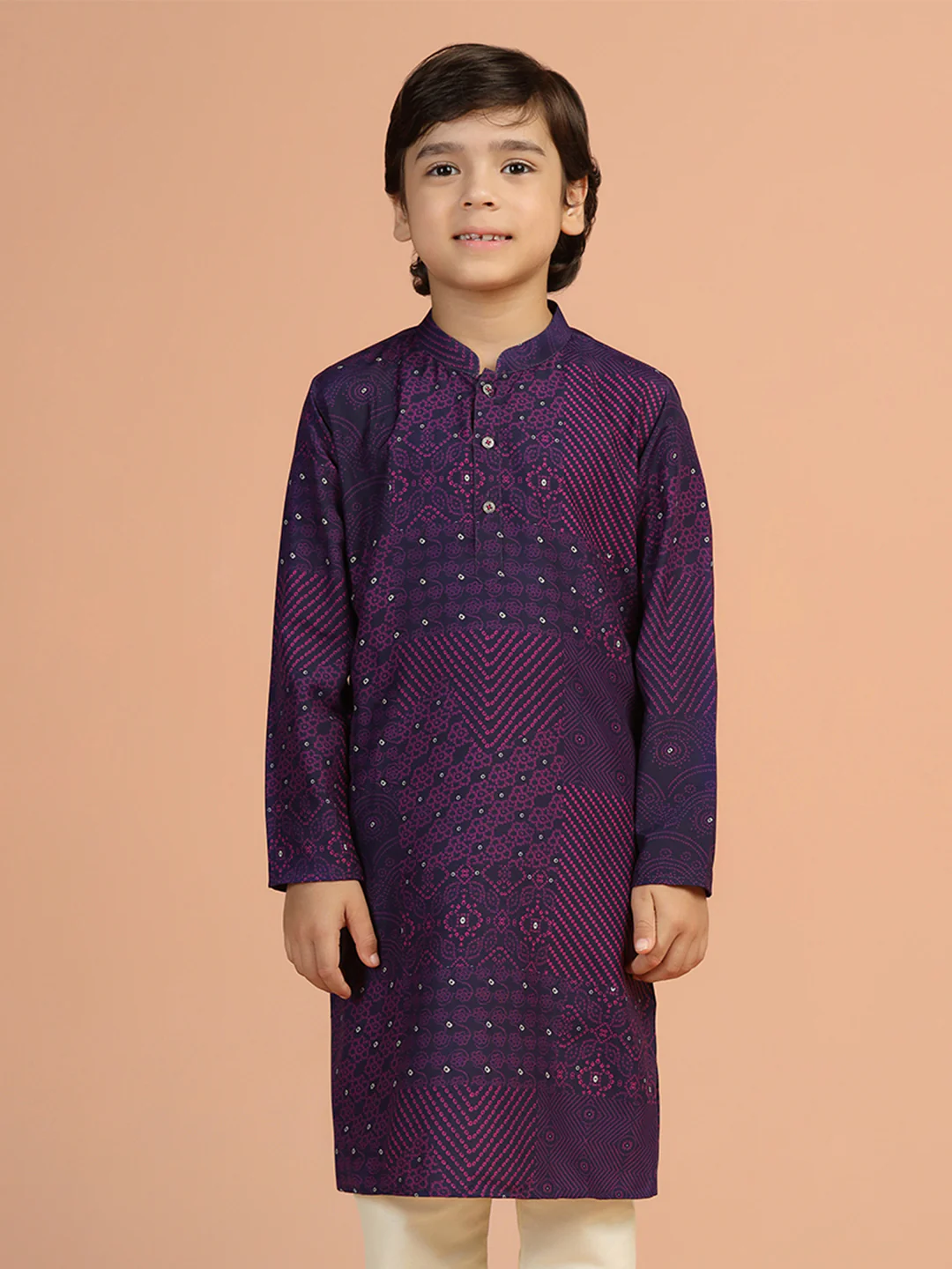Purple Printed Kurta