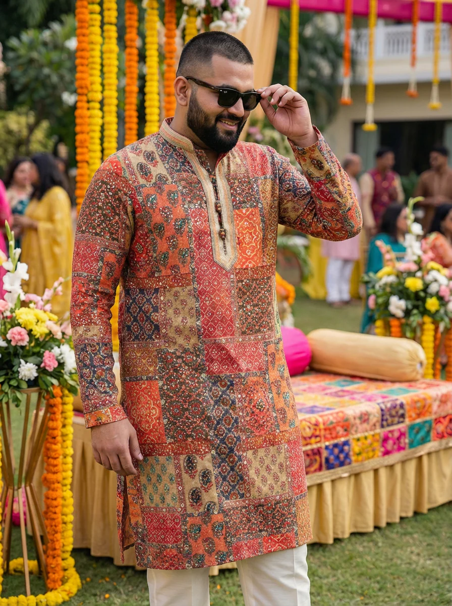 Multicolour Art Silk Printed Long Kurta