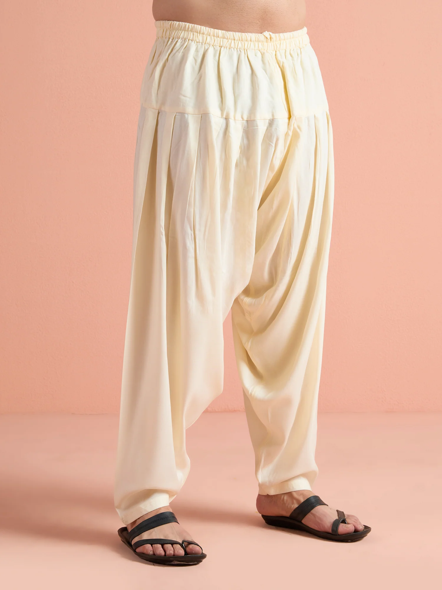 White Viscose Embellished Pathani Kurta Patiyala Set - Image 7